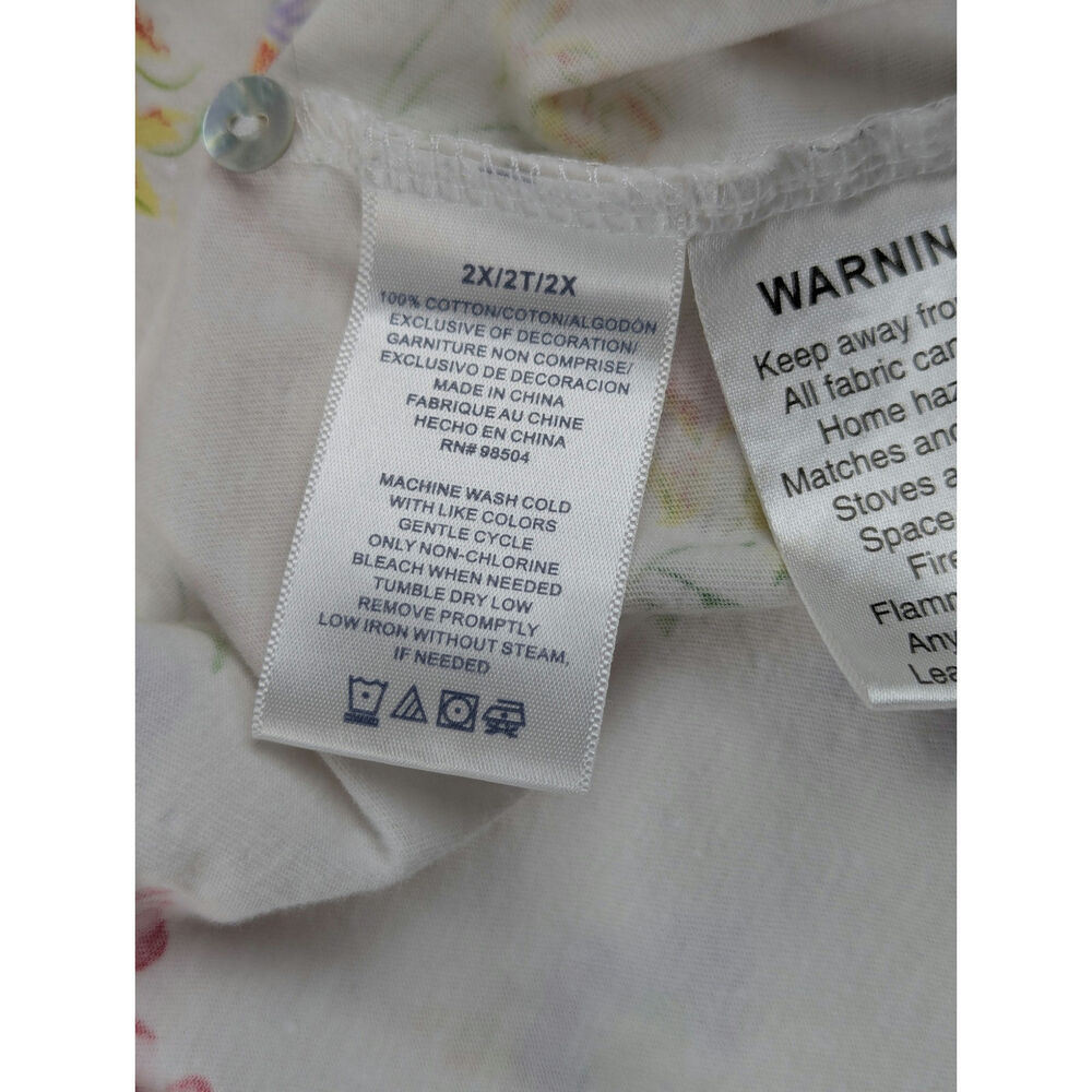 Lanz of Salzburg Floral Nightgown Feminine Romantic Cottage Lace Long Midi 2X - Picture 7 of 8